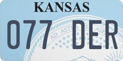 KS license plate 077DER