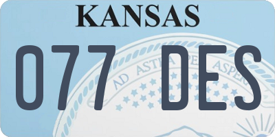 KS license plate 077DES