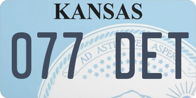 KS license plate 077DET