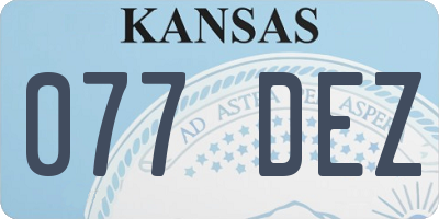 KS license plate 077DEZ