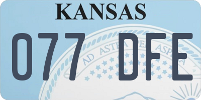 KS license plate 077DFE