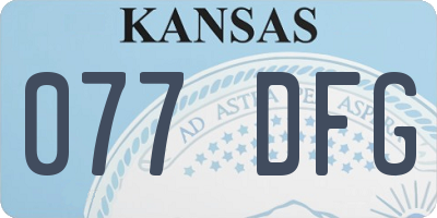 KS license plate 077DFG