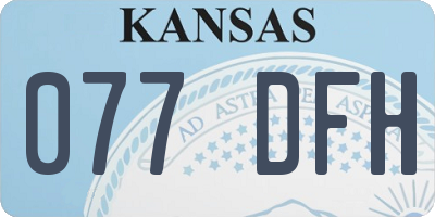 KS license plate 077DFH