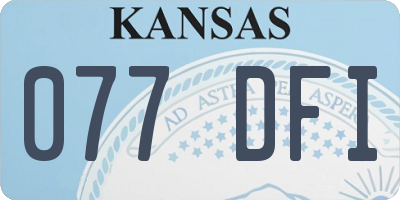 KS license plate 077DFI
