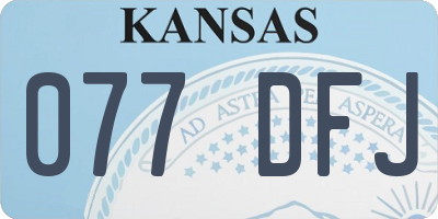 KS license plate 077DFJ
