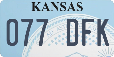 KS license plate 077DFK