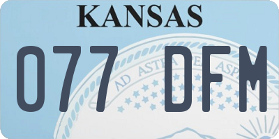 KS license plate 077DFM