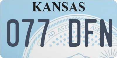 KS license plate 077DFN