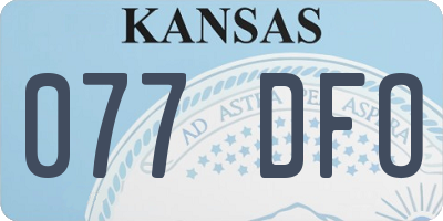 KS license plate 077DFO