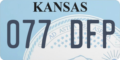 KS license plate 077DFP