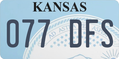 KS license plate 077DFS