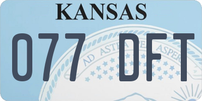 KS license plate 077DFT