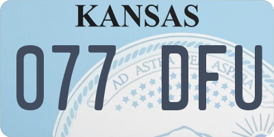 KS license plate 077DFU