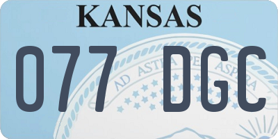 KS license plate 077DGC