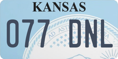 KS license plate 077DNL