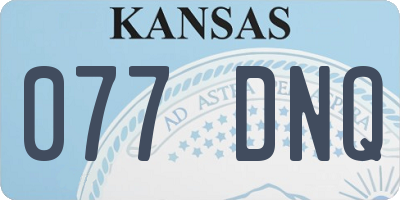 KS license plate 077DNQ