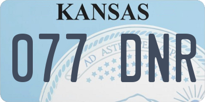 KS license plate 077DNR