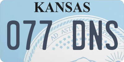 KS license plate 077DNS