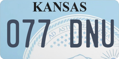 KS license plate 077DNU