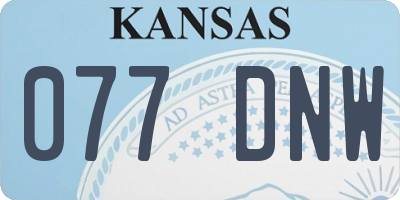 KS license plate 077DNW