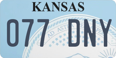 KS license plate 077DNY