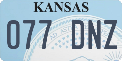 KS license plate 077DNZ