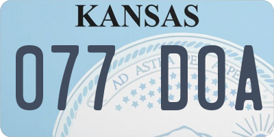 KS license plate 077DOA