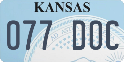 KS license plate 077DOC