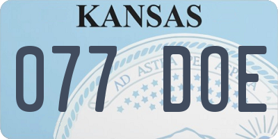 KS license plate 077DOE
