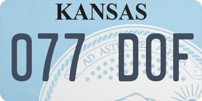 KS license plate 077DOF