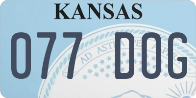 KS license plate 077DOG