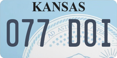 KS license plate 077DOI