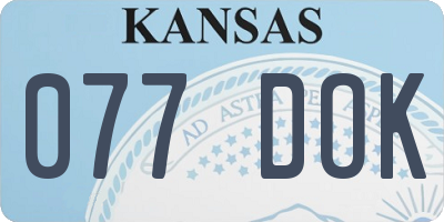KS license plate 077DOK