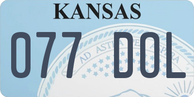 KS license plate 077DOL