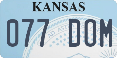 KS license plate 077DOM