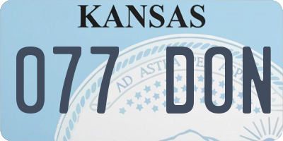KS license plate 077DON