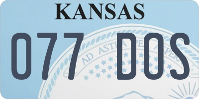 KS license plate 077DOS