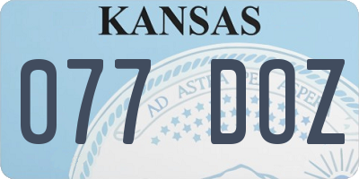 KS license plate 077DOZ