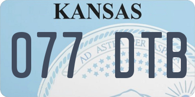 KS license plate 077DTB