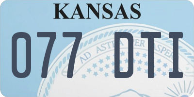 KS license plate 077DTI