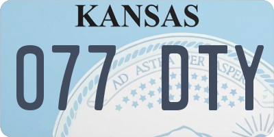 KS license plate 077DTY