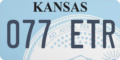 KS license plate 077ETR