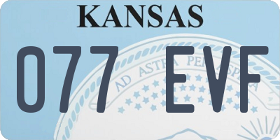 KS license plate 077EVF