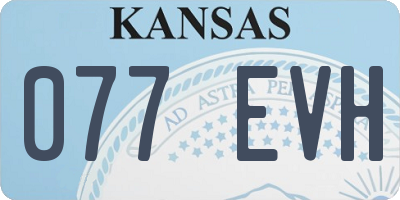 KS license plate 077EVH