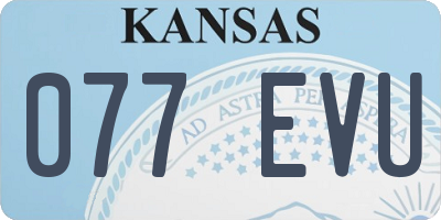 KS license plate 077EVU