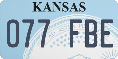 KS license plate 077FBE