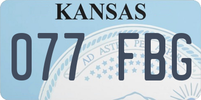 KS license plate 077FBG