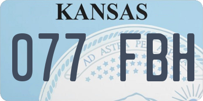 KS license plate 077FBH