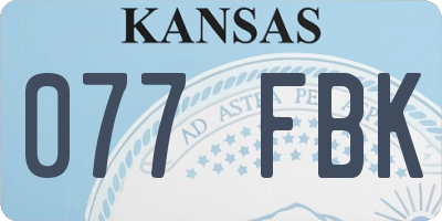 KS license plate 077FBK