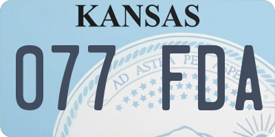 KS license plate 077FDA